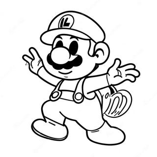 Luigi in Spooky Costume Coloring Page | Mario Halloween 塗色頁