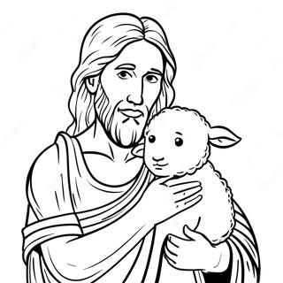 John the Baptist with Lamb Coloring Page | John the Baptist 塗色頁