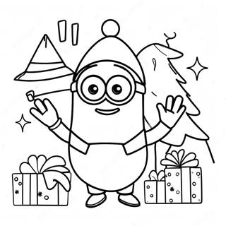 Minion Christmas Coloring Page | Minion Christmas 塗色頁