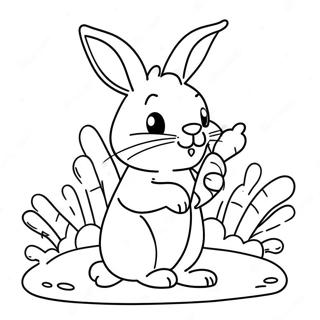 Cute Rabbit with Carrots Coloring Page | Winnie the Pooh Rabbit 塗色頁