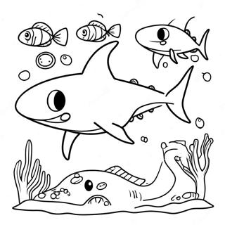Shark Adventures Coloring Page | Shark Adventures 塗色頁