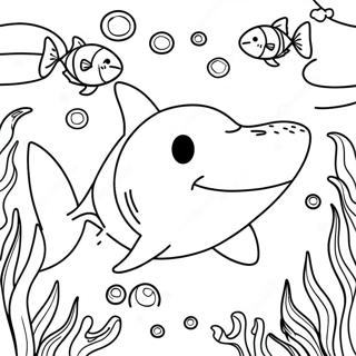 Friendly Shark Swimming Coloring Page | Shark Adventures 塗色頁