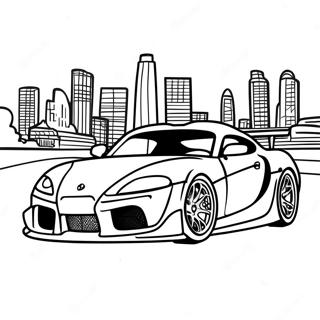 Supra Racing Scene Coloring Page | Supra 塗色頁