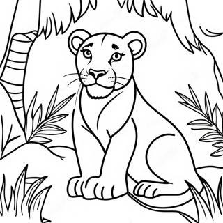 Lioness in the Jungle Coloring Page | Lioness 塗色頁