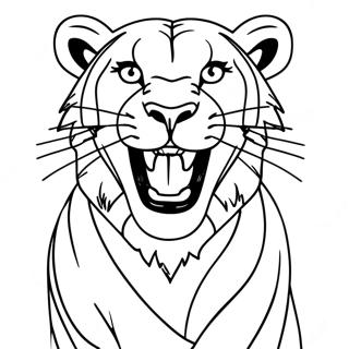 Majestic Lioness Roaring Coloring Page | Lioness 塗色頁