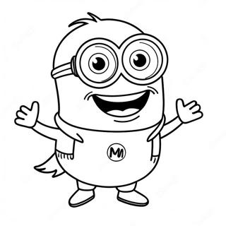 Happy Kevin Minion Coloring Page | Kevin Minion 塗色頁