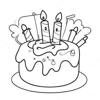 Happy 1st Birthday Cake Coloring Page | Happy 1st Birthday 塗色頁