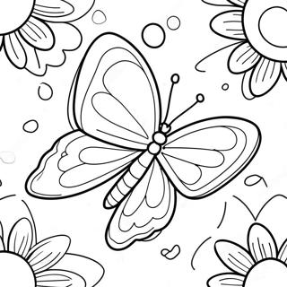 Colorful Butterfly Pollinator Coloring Page | Pollinator 塗色頁