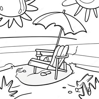 Summer Fun Beach Scene Coloring Page | Summer Fun 塗色頁