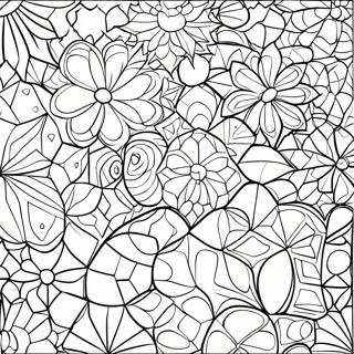 Tessellation Geometric Shapes Coloring Page