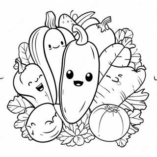 Cute Vegetable Coloring Page | Cute Vegetable 塗色頁