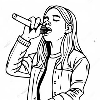 Billie Eilish Singing on Stage Coloring Page | Billie Eilish 塗色頁