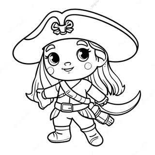 Uma in a Pirate Outfit Coloring Page | Uma Descendants 塗色頁