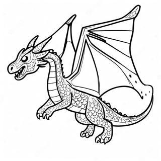 Majestic Ender Dragon Flying Coloring Page