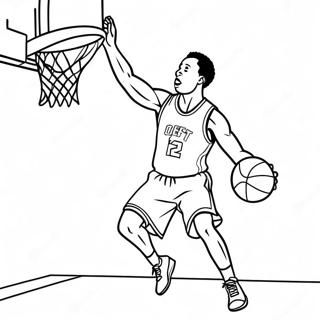 Basketball Player Shooting a Three-Point Shot Coloring Page | Basketball Player 塗色頁