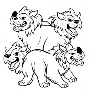Cerberus Mythical Creature Coloring Page | Cerberus 塗色頁