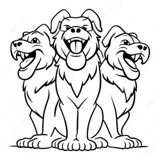 Three-Headed Cerberus Coloring Page | Cerberus 塗色頁