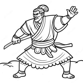 Obanai Iguro in Battle Pose Coloring Page | Obanai Iguro 塗色頁