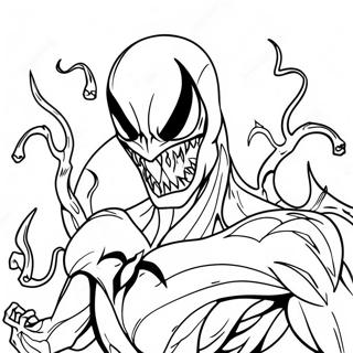 Eerie Anti Venom with Symbiote Tendrils Coloring Page | Anti Venom 塗色頁