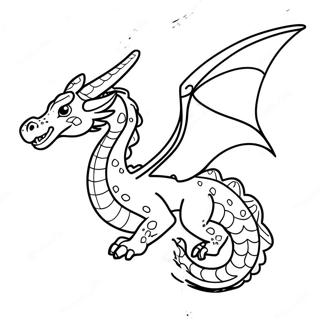 Majestic Dragon in Flight Coloring Page | Dragon for Adults 塗色頁