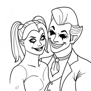 Love Joker and Harley Quinn Coloring Page | Love Joker and Harley Quinn 塗色頁
