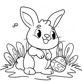 Joyful Easter Bunny Coloring Page | Christian Easter 塗色頁