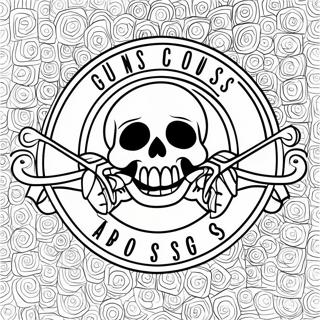 Guns and Roses Logo Coloring Page