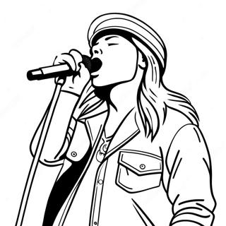 Axl Rose Singing on Stage Coloring Page