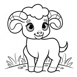 Cute Baby Ram Coloring Page | Rams 塗色頁