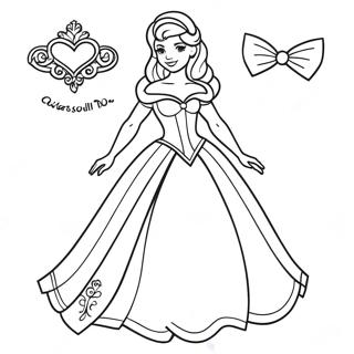 Elegant Disney Princess Paper Doll Coloring Page | Disney Princess Paper Doll 塗色頁