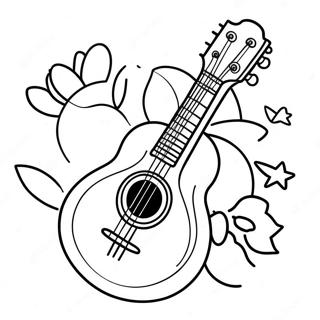Cute Cartoon Mandolin Coloring Page