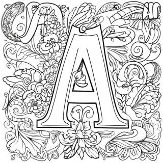 Elegant Alphabet Letters Coloring Page | Alphabet for Adults 塗色頁