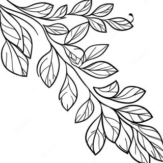 Leafy Branch Coloring Page | Branch 塗色頁