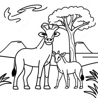 African Savanna Animals Coloring Page | African Savanna 塗色頁