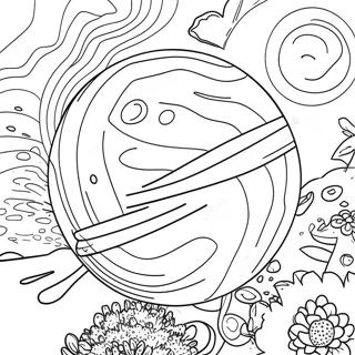 Colorful Planet in Space Coloring Page | Planet 塗色頁