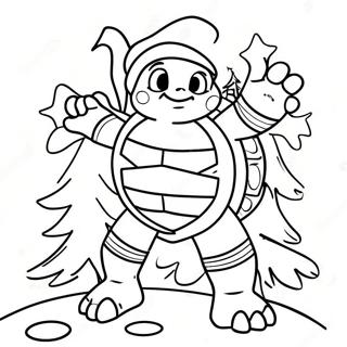 Ninja Turtle Christmas Tree Coloring Page | Ninja Turtle Christmas 塗色頁
