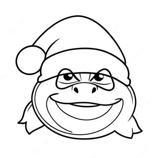 Ninja Turtle Santa Hat Coloring Page | Ninja Turtle Christmas 塗色頁