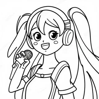 Hatsune Miku Singing Coloring Page | Vocaloid 塗色頁