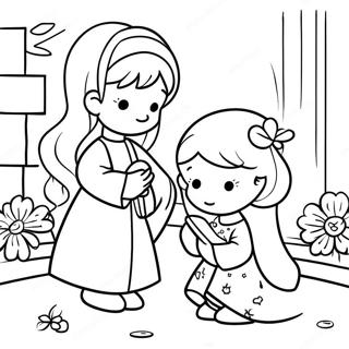 Precious Moments Religious Coloring Page | Religious Precious Moments 塗色頁
