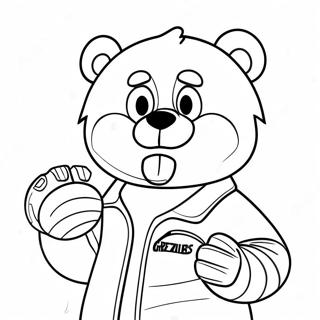 Memphis Grizzlies Mascot Coloring Page | Memphis Grizzlies 塗色頁