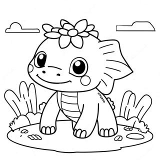 Cute Minecraft Axolotl with Flowers Coloring Page | Minecraft Axolotl 塗色頁