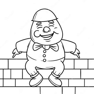 Humpty Dumpty Sitting on a Wall Coloring Page | Humpty Dumpty 塗色頁