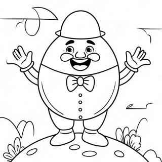 Humpty Dumpty with a Happy Face Coloring Page | Humpty Dumpty 塗色頁