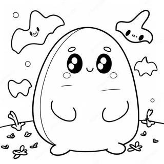 Cute Halloween Squishmallow Ghost Coloring Page | Halloween Squishmallow 塗色頁