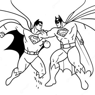 Batman vs Superman Epic Battle Coloring Page | Batman vs Superman 塗色頁