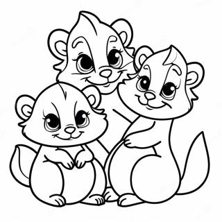 Cute Skunk Family Coloring Page | Skunk 塗色頁