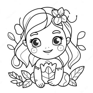 Cute Poison Ivy with Flowers Coloring Page | Poison Ivy 塗色頁