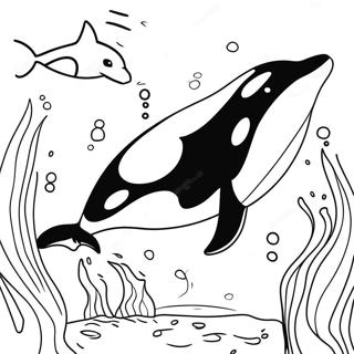 Playful Orca Swimming Coloring Page