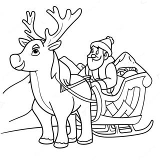Kristoff with Sleigh Coloring Page | Kristoff 塗色頁
