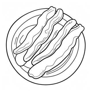 Crispy Bacon on a Plate Coloring Page | Bacon 塗色頁